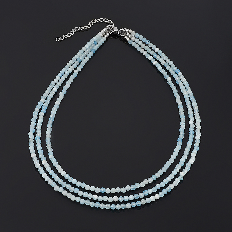 Perlas de aguamarina (bij. aleación, acero chir.) corte 3 mm 44 cm (+7 cm)