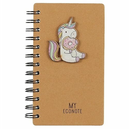 Notebook Unicorn with a doughnut (volumetrisk applikasjon) (200 sider) (11,5x18)