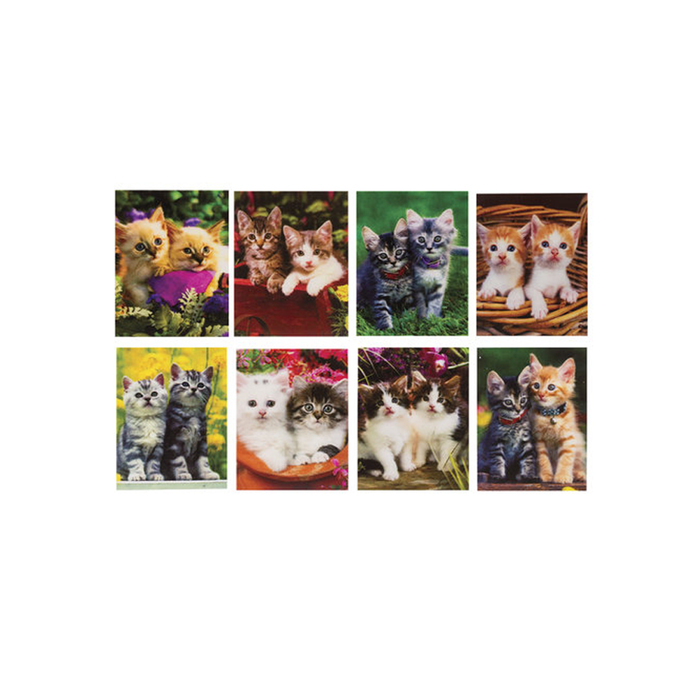 Notepad A7 40L glued together BRAUBERG Kittens, plastic 3D cover, 128086