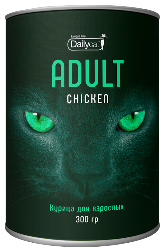 Kediler için kuru mama Dailycat Unique Line Yetişkin, tavuk, 0.3kg