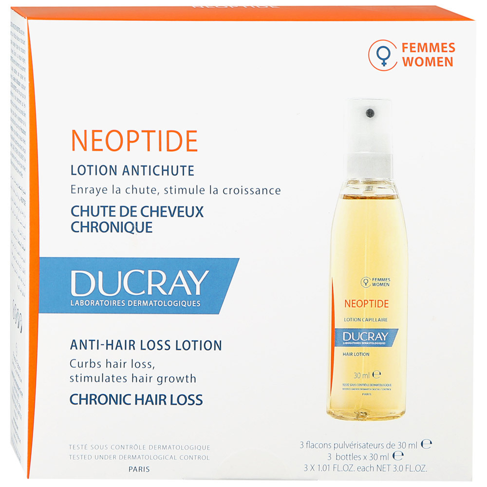 Loción Ducray Neoptide para la caída del cabello para mujeres 3 * 30ml