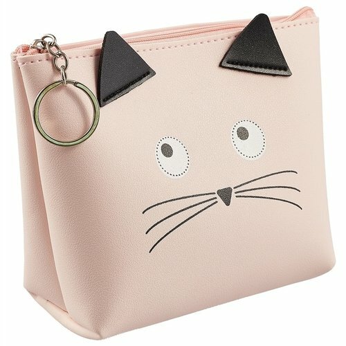 Cosmetic bag with zipper Cat with ears (PU) (15? 21) (PVC box) (12-11592-ZY-22)