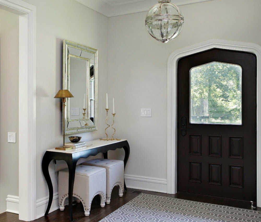 dressing table with a mirror in the hallway photo