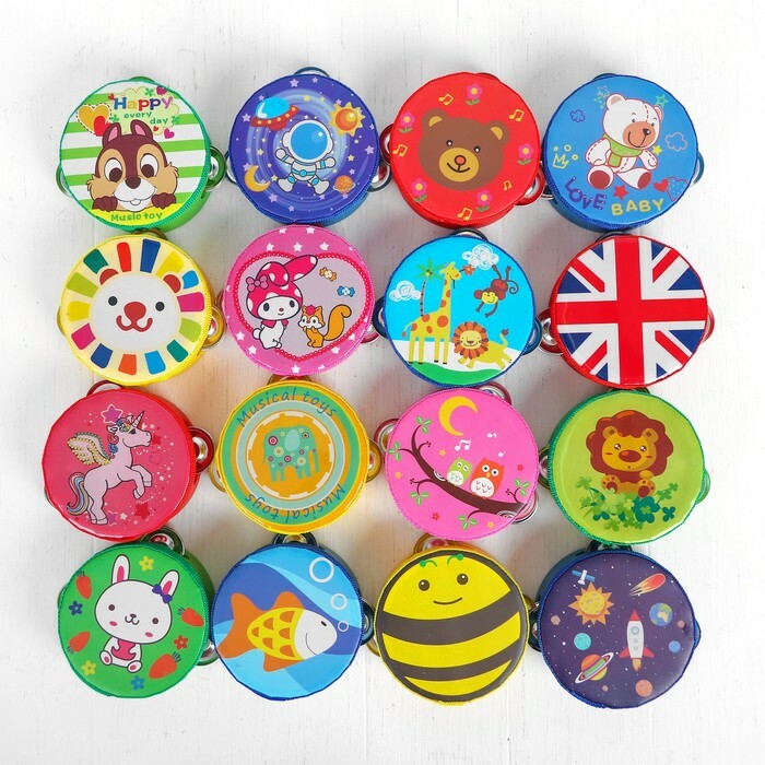 Small tambourine, color MIX, 10 × 10 × 4 cm