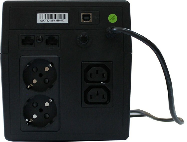 Behind can be both computer connectors and ordinary sockets