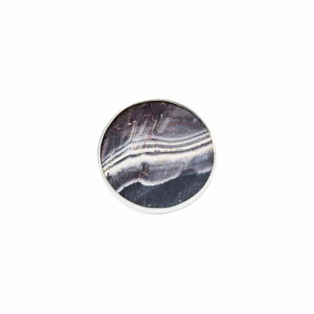 טבעת כסף Moonswoon LARGE עם ג'ספר אפור מקולקציית Planets Moonswoon