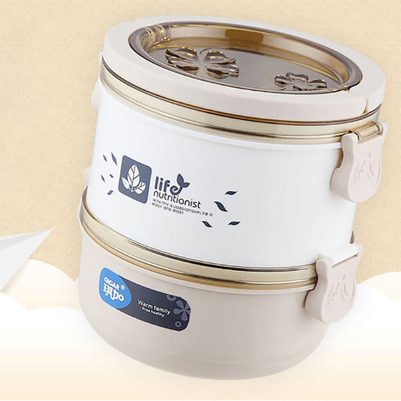  Lancheira Recipiente de armazenamento térmico de alimentos em aço inoxidável selado Caixa Bento ecológica