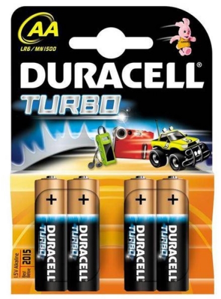 Batterij AA LR6 TURBO Duracell (4st)