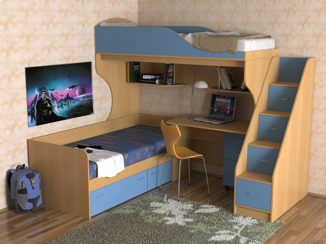design a children's corner with training and sleeping areas
