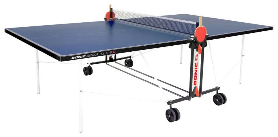 שולחן טניס דוניק רולר מקורה כיף כחול, עם רשת