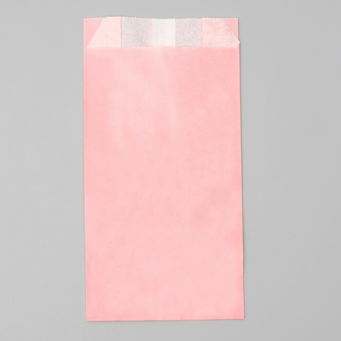 Papírový sáček na balení, růžový, dno ve tvaru V 20,4 x 10 x 5 cm