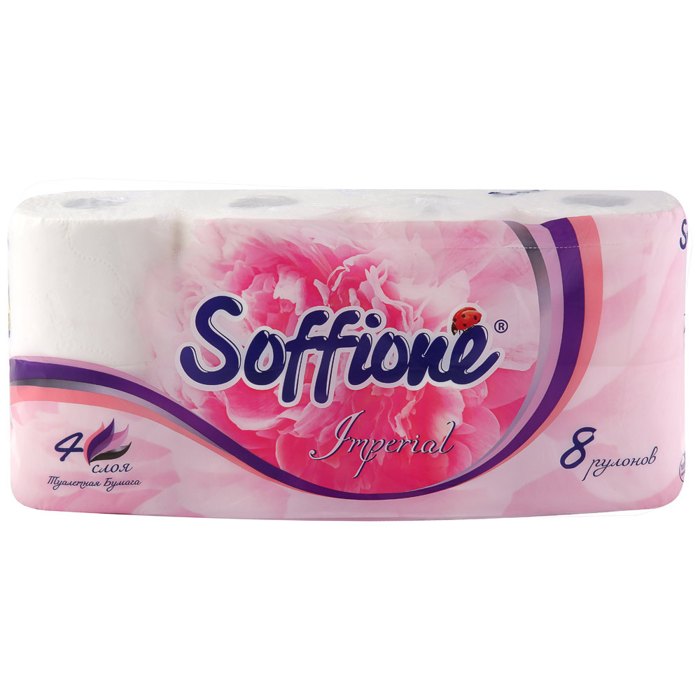 Toaletní papír Soffione Imperial bílý 4 vrstvy 8 rolí