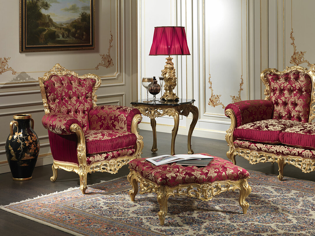 armchairs in the living room baroque