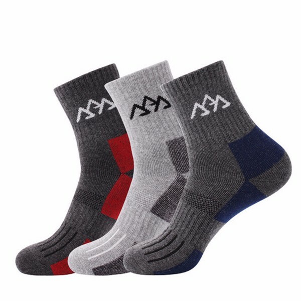 Dikke sneldrogende thermische wintersportsokken voor heren Naadloze gestreepte katoenen sokken
