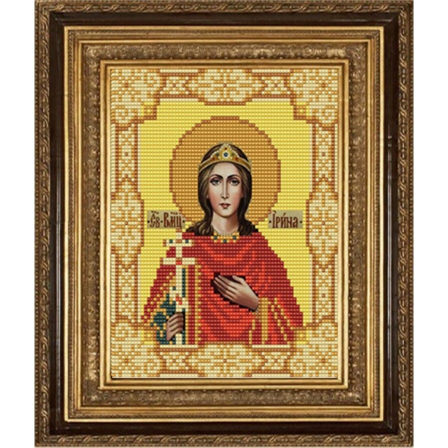 Drawing on fabric (Beads) SKATE art. 9142 Icon Saint Irina 15x18 cm