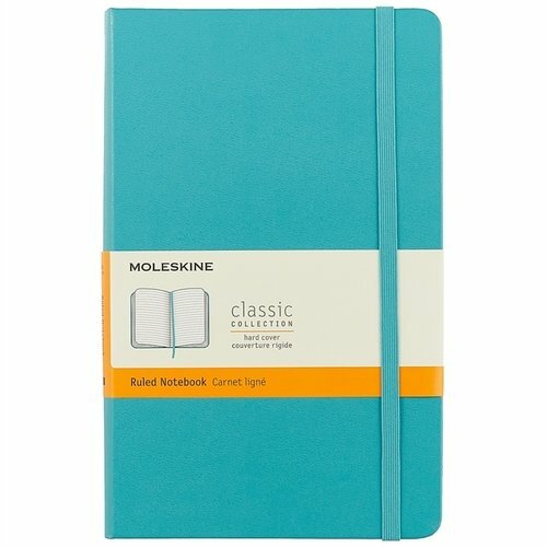 Notizblock 240 Seiten 13 * 21cm Moleskine Lineal, Moleskine CLASSIC Large, Hardcover blau