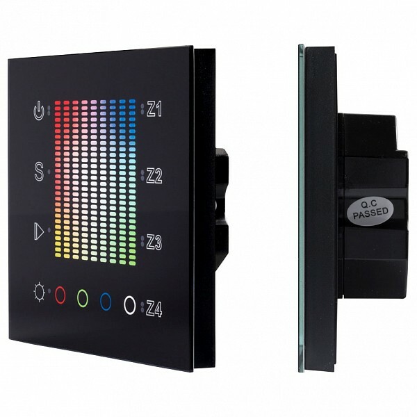 Upravljačka ploča u boji RGBW, osjetljiva na dodir, ugrađena SR-2300TP-IN Crna (DALI, RGBW)