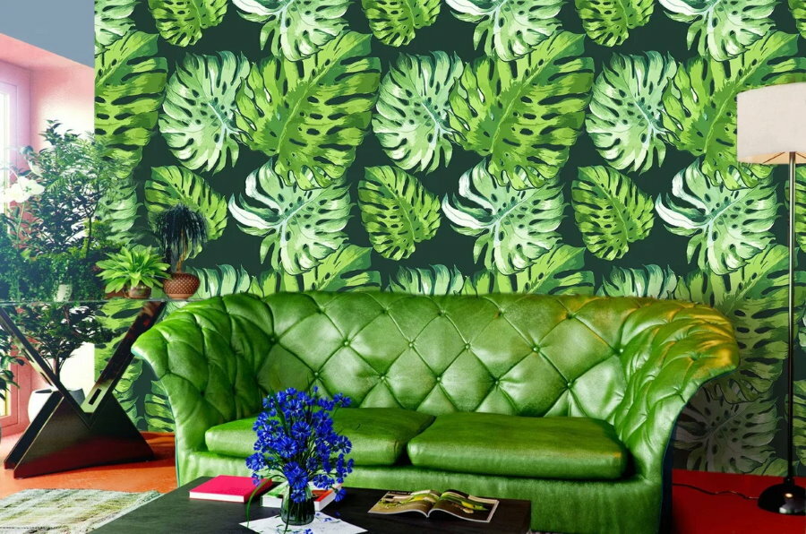 Dyre sofa til stue i tropisk stil