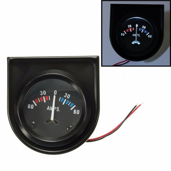 Universal Car Black Pointer Versterkers Meter Ampèremeter 60-0-60a Wit LED Licht 2 \'\' 52mm