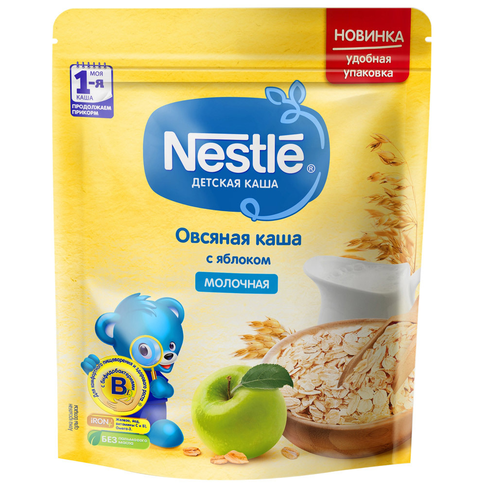 Nestlé gachas de avena con leche en polvo, manzana 0,22kg