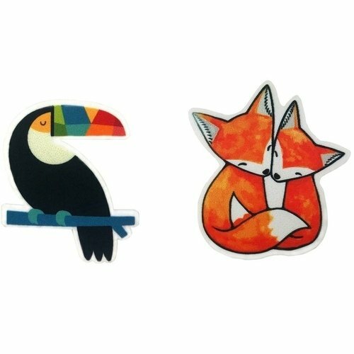 Set of self-adhesive patches # and # quot; Toucan # and # Foxes # and # quot;