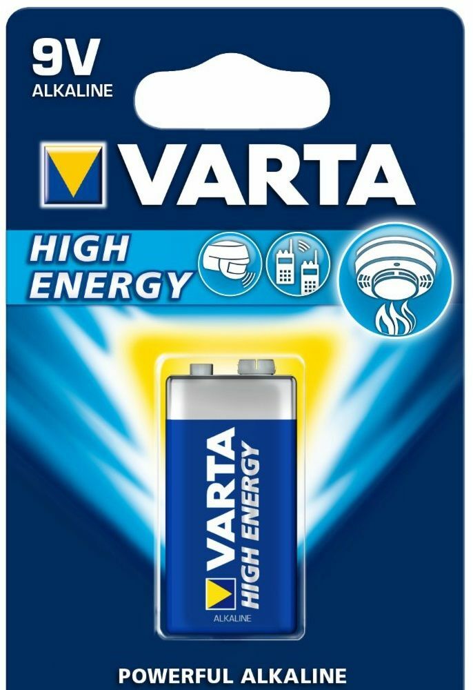 Batterier Høy energi 9V, 1 stk.