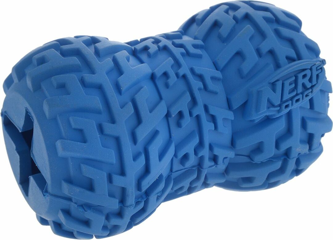 Nerf Toy Mangeoire pour Chien (7 cm, Jaune Bleu)