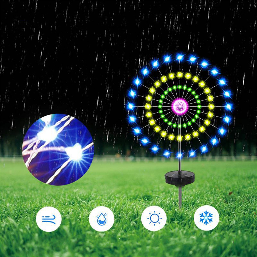 Lâmpada de gramado com luz solar colorida LED Starburst para decoração de festa de jardim de Natal