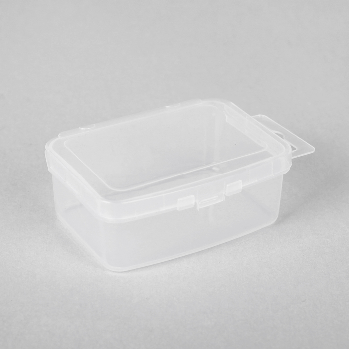 Recipiente de armazenamento de itens pequenos, 9 * 5,5 * 3 cm, cor transparente