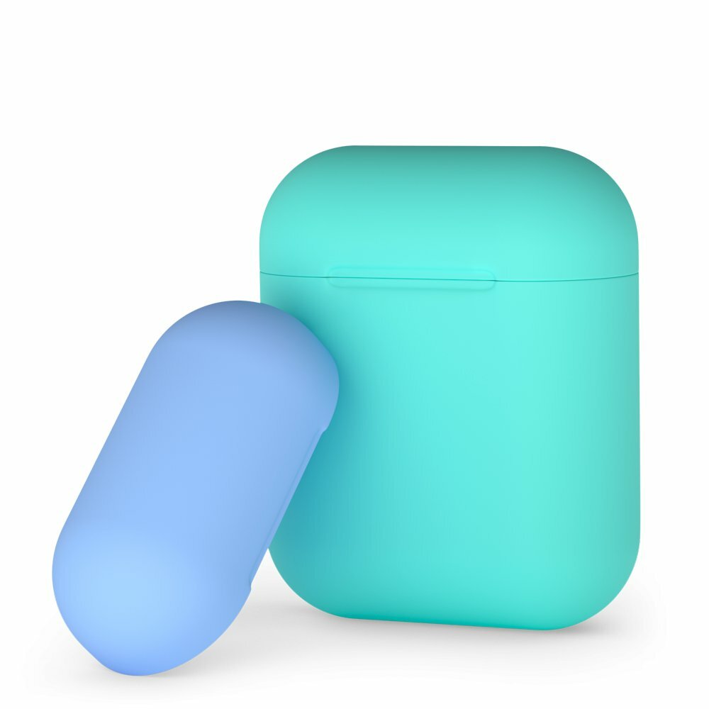 Capa de silicone Deppa para AirPods mint-l.blue