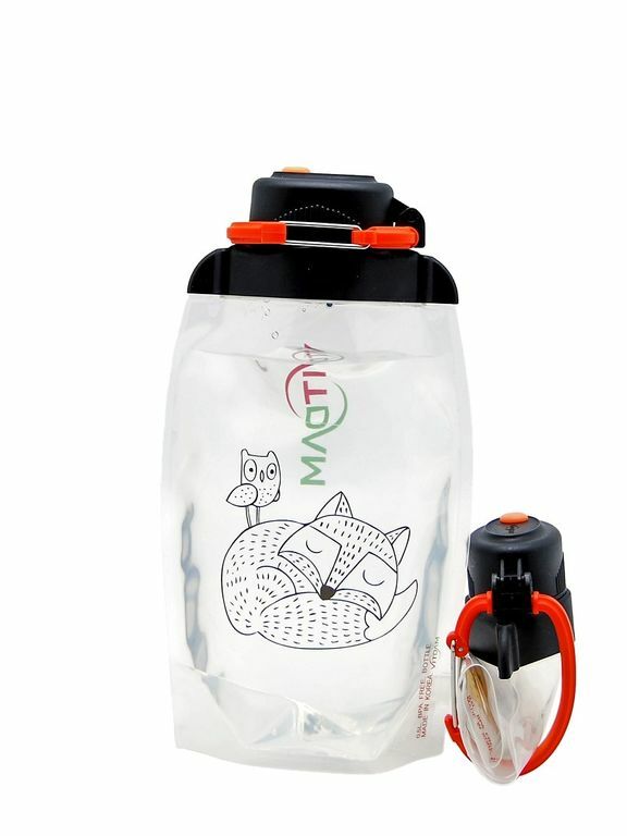 Zložljiva eko steklenica, prozorna, prostornina 500 ml (izdelek B050TRS-1304) s sliko