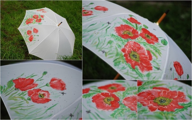 Aula mestre de guarda-chuvas pintados à mão