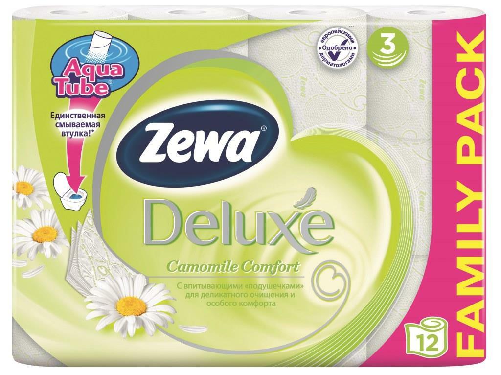 Heřmánkový toaletní papír Zewa Deluxe, 3 vrstvy, 12 rolí