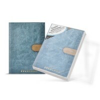Caderno de papel sintético, azul escuro, A5, 96 folhas