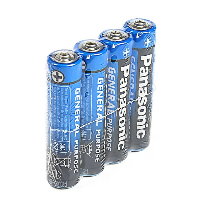 Saltbatteri Panasonic, AAA, R06, pigg, 4 stk