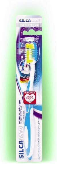 SILCA Med-tandenborstel met drievoudige werking, gemiddelde hardheid