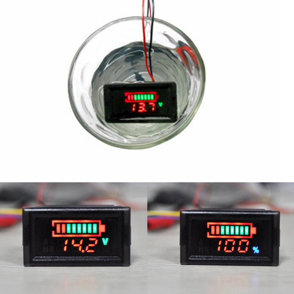 Waterproof Battery Capacity Indicator LED Digital Voltage 12V 24V 36V 48V Lithium Lead Acid Batteries Voltmeter Test