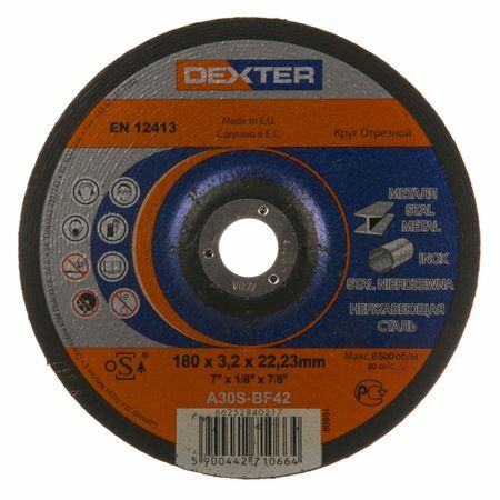 Skärhjul för metall Dexter, typ 42, 180x3,2x22,2 mm