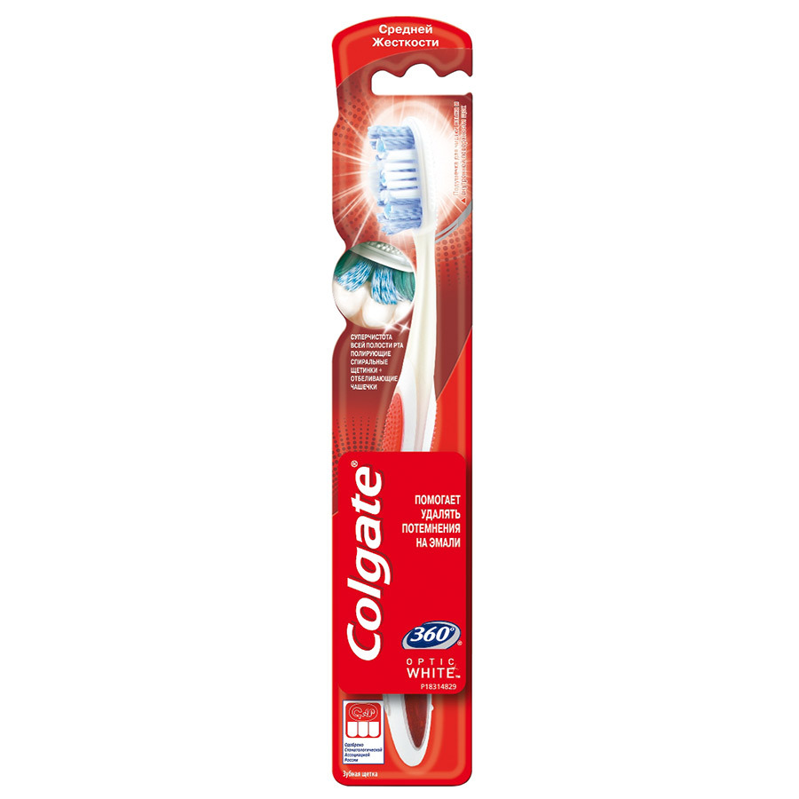 Colgate 360 ​​Optic White tannbørste Medium