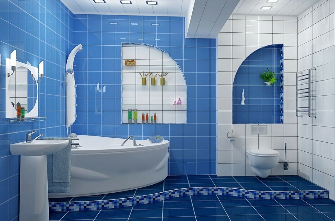 denizcilik temalı modern bir banyo tasarımı