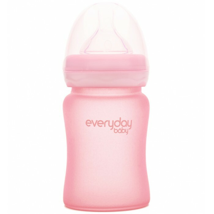 Hverdagslig babyglasflaske med beskyttende silikonebelægning 150 ml