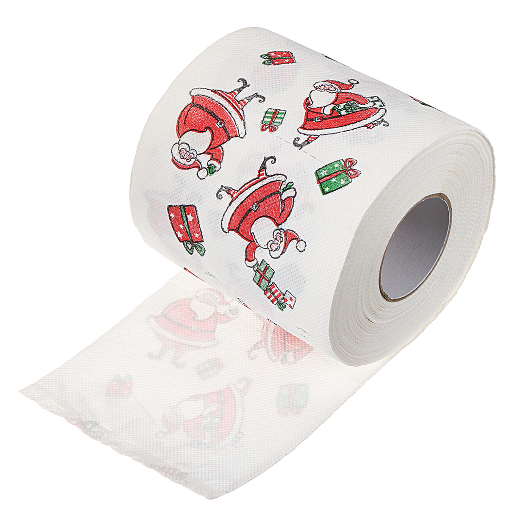 Santa Claus Printed Merry Christmas Toilet Paper Tissue Dining Room Decor Ornament Crafts Decoration