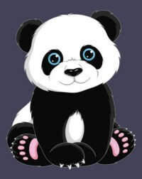 Maleri på lerret Panda