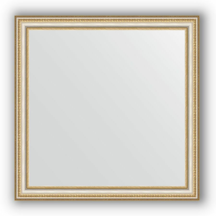 Miroir 75x75 cm perles or sur argent Evoform Definite BY 1027
