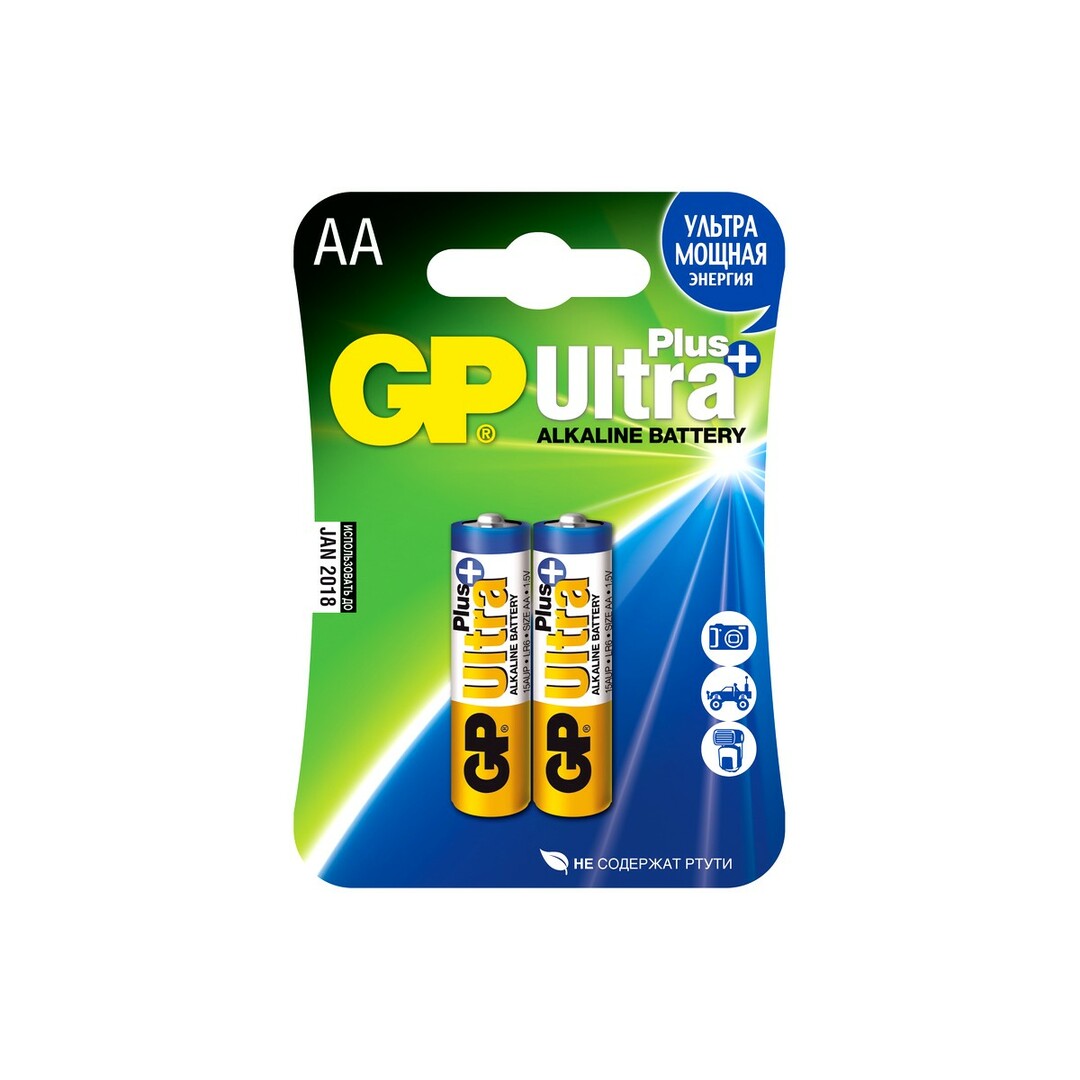 Batéria GP Ultra Plus Alkaline 15А AA 2 ks. v blistri