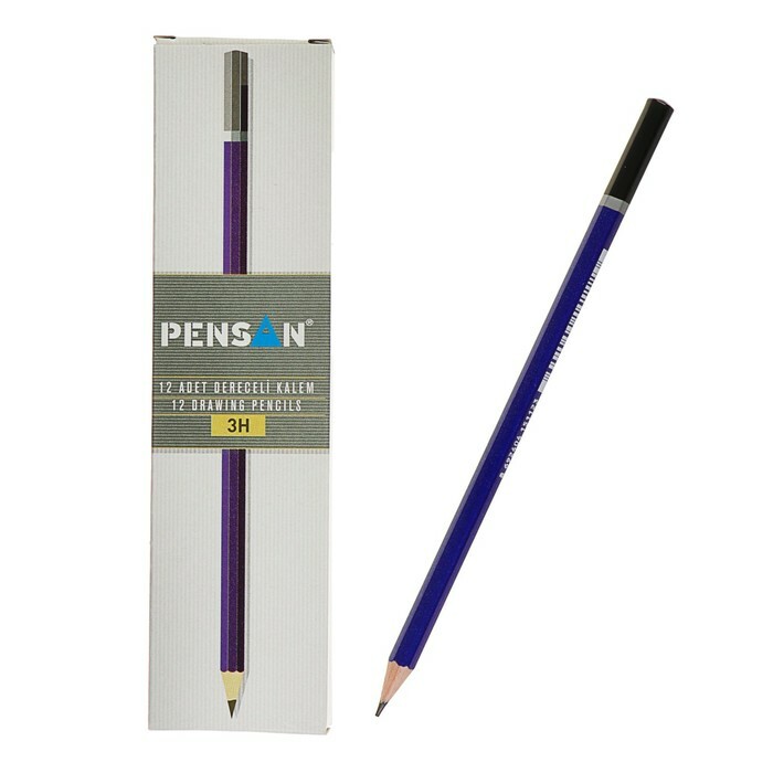 Svinčnik črni svinčnik Pensan 3H profesionalno nabrušen