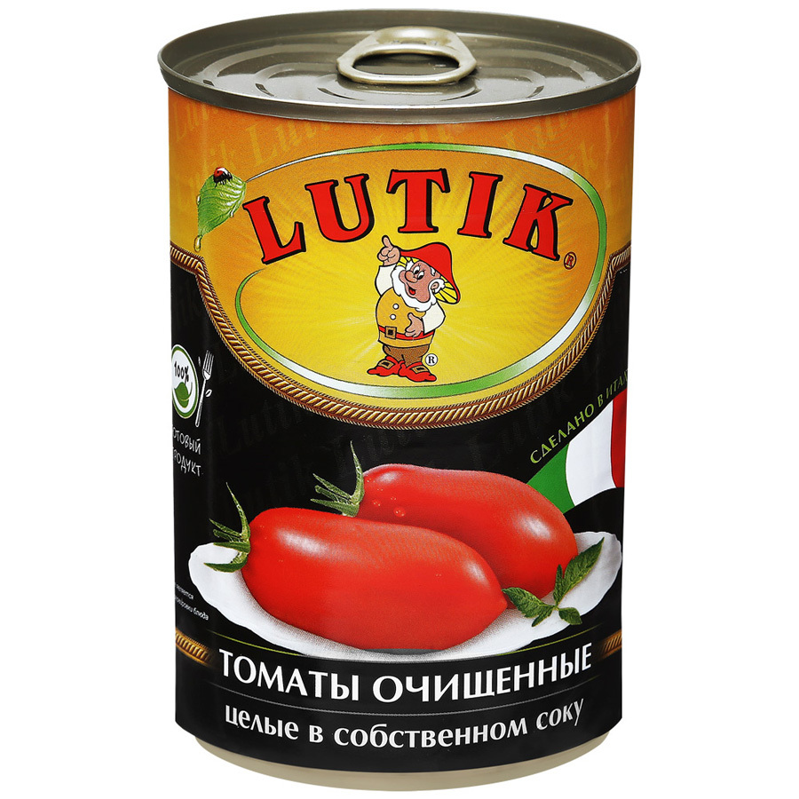 Tomates entières pelées Lutik dans leur propre jus 400g