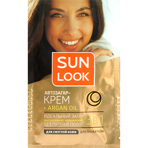 Selvbrunende creme til ansigt og krop SUN LOOK 3 in 1 til mørk hud 15 ml
