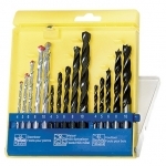 Set of drills for concrete, metal, wood 4-5-6-8-10 mm, 15 pcs. layer. box, shank SPARTA 725085