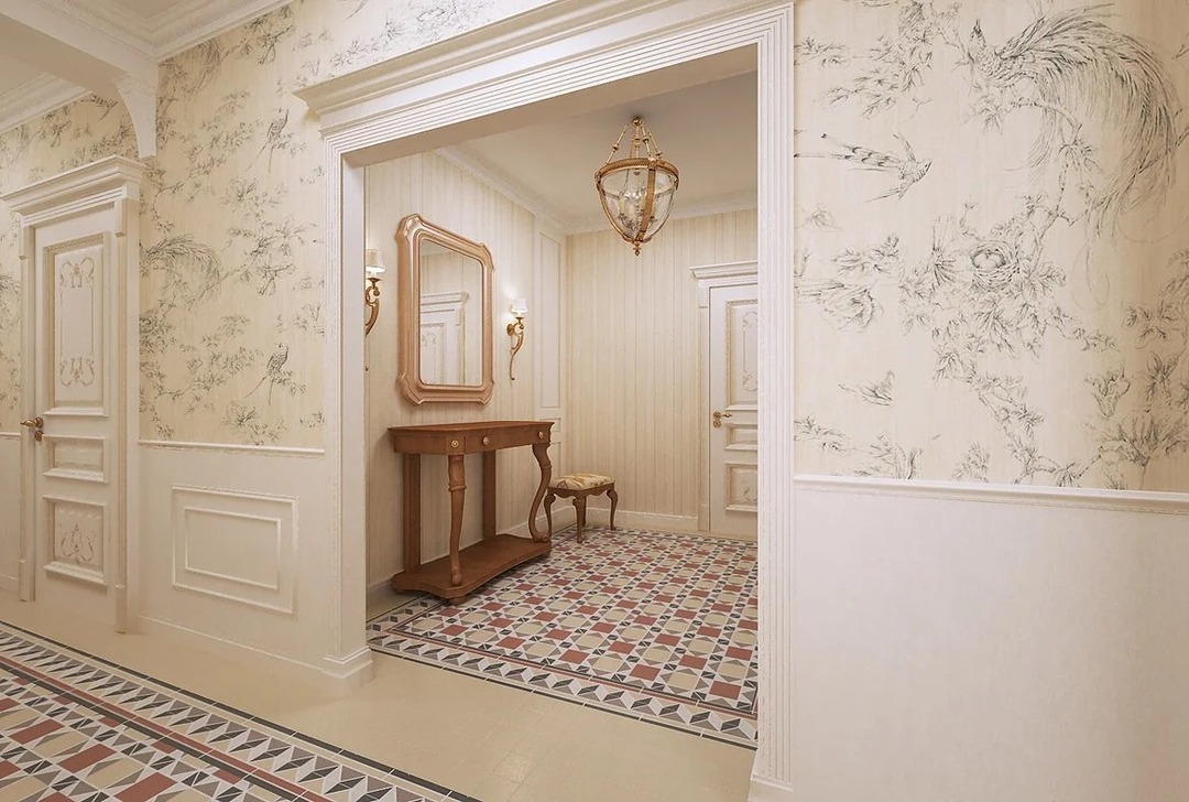 stenska dekoracija na hodniku klasična